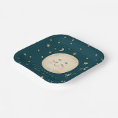 Schattige Moon en Star Navy Baby shower Papieren Bordje (Gebogen)