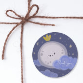 Schattige Moon Kawaii Celestial gepersonaliseerd Ronde Sticker