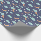 Schattige Moon Star Cloud Pattern Cadeaupapier (Hoek)