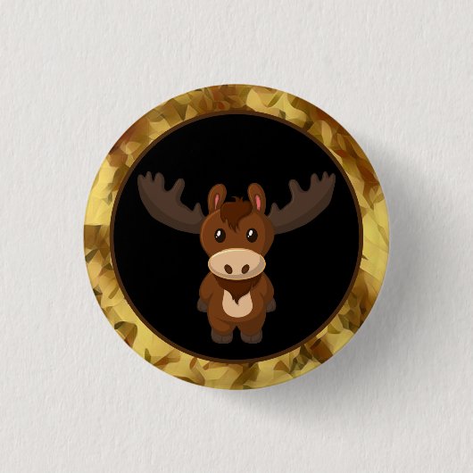 Schattige Moose Art Button (Voorkant)