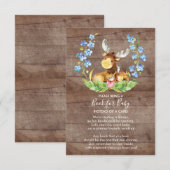 Schattige Moose Baby shower Boek voor Baby Kaart (Voorkant / Achterkant)