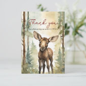 Schattige Moose Gender Neutral Baby shower Dank u Bedankkaart (Staand voorkant)