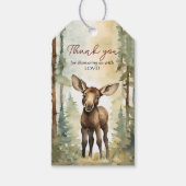 Schattige Moose Gender Neutral Baby shower Dank u Cadeaulabel (Voorkant)