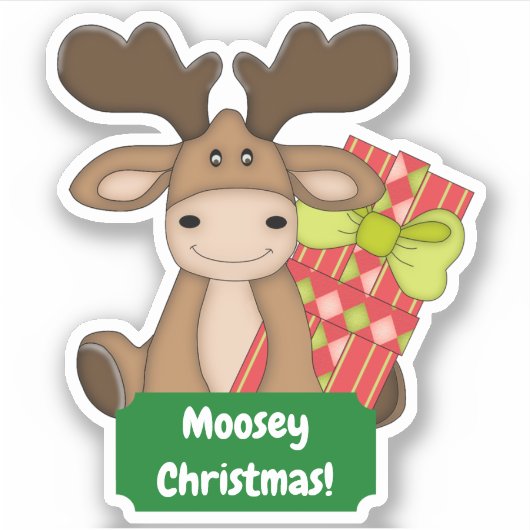 Schattige Moosey Christmas Sticker (Voorkant)