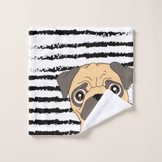 Schattige Moppatroon gestreept Bad Handdoek (Wasdoekje)