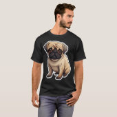 Schattige Mops Hond T-shirt (Voorkant volledig)