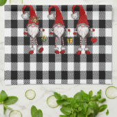 Schattige Mopshondjes Buffalo Plaid Theedoek (Gevouwen)