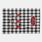 Schattige Mopshondjes Buffalo Plaid Theedoek (Horizontaal)