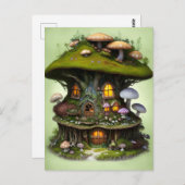Schattige Mossy Mushroom Fairy House Briefkaart (Voorkant / Achterkant)
