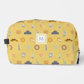 Schattige mosterdgeel New York City Pattern Monogr Toilettasje (Voorkant)