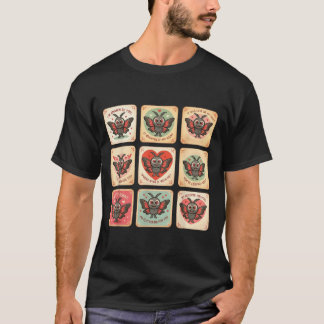 Schattige mothman Valentijn puns cryptid liefhebbe T-shirt