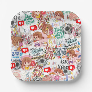 Schattige Motivatie – Positieve Kawaii Citaat Papieren Bordje