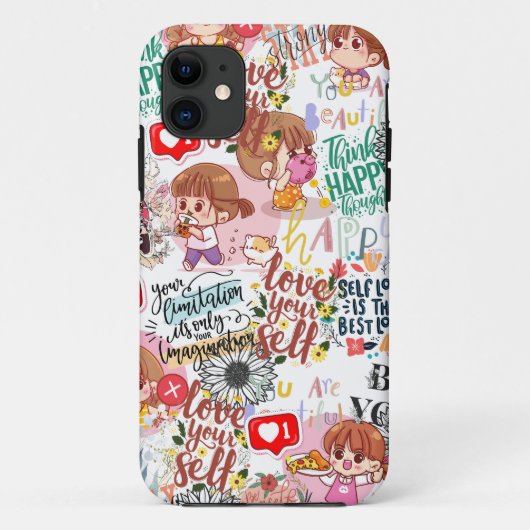 Schattige Motivatie – Positieve Quote Kawaii Case-Mate iPhone Case (Achterkant)