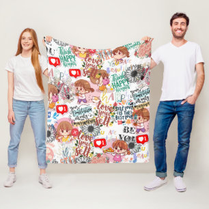 Schattige Motivatie – Positieve Quote Kawaii Fleece Deken