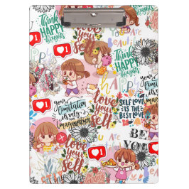 Schattige Motivatie – Positieve Quote Kawaii Klembord