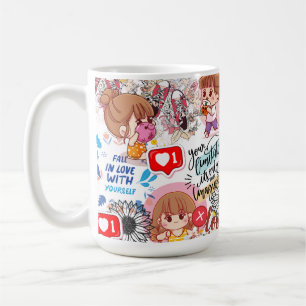 Schattige Motivatie – Positieve Quote Kawaii Koffiemok