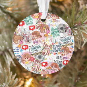 Schattige Motivatie – Positieve Quote Kawaii Ornament