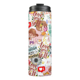 Schattige Motivatie – Positieve Quote Kawaii Thermosbeker