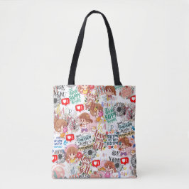 Schattige Motivatie – Positieve Quote Kawaii Tote Bag