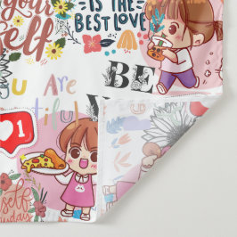 Schattige Motivatie – Positieve Quote Kawaii  Wandkleed