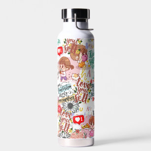 Schattige Motivatie – Positieve Quote Kawaii Waterfles