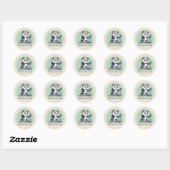 Schattige Motiverende Panda op de Loopband Ronde Sticker (Vel)