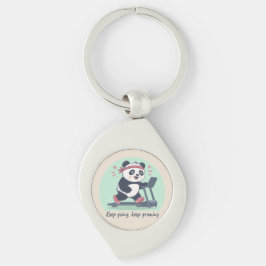 Schattige Motiverende Panda op de Loopband Sleutelhanger