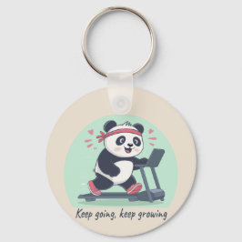 Schattige Motiverende Panda op de Loopband Sleutelhanger
