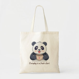 Schattige Motiverende Panda op de Loopband Tote Bag