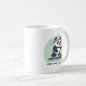 Schattige Motiverende Panda op Loopband Koffiemok (Voorkant rechts)