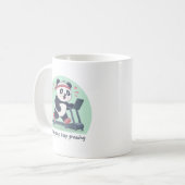 Schattige Motiverende Panda op Loopband Koffiemok (Voorkant links)
