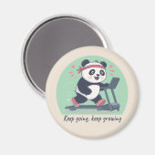 Schattige Motiverende Panda op Loopband Magneet (Voorkant / Achterkant)