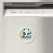 Schattige Motiverende Panda op Loopband Magneet (Insitu (Vaatwasser))