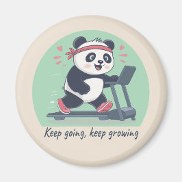 Schattige Motiverende Panda op Loopband Magneet