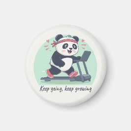 Schattige Motiverende Panda op Loopband Magneet