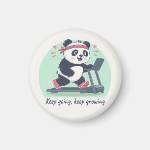 Schattige Motiverende Panda op Loopband Magneet