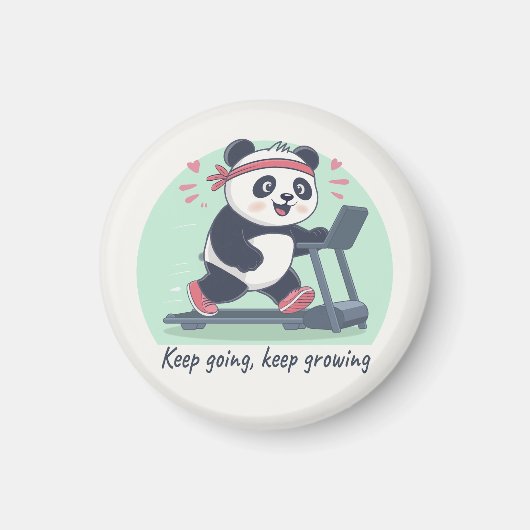 Schattige Motiverende Panda op Loopband Magneet (Voorkant)