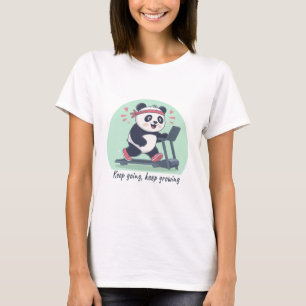 Schattige Motiverende Panda op Loopband T-shirt