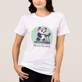 Schattige Motiverende Panda op Loopband Tri-Blend Shirt (Voorkant)
