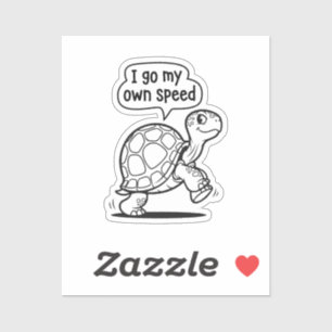 Schattige Motiverende Schildpad Cartoon Sticker