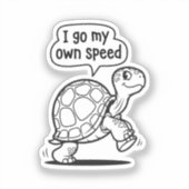 Schattige Motiverende Schildpad Cartoon Sticker (Voorkant)