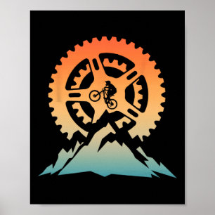 Schattige mountainbike-kunst voor mannen vrouwen o poster