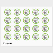 Schattige Mouse Baby shower in blauw Ronde Sticker (Vel)