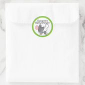 Schattige Mouse Baby shower in blauw Ronde Sticker (Tas)