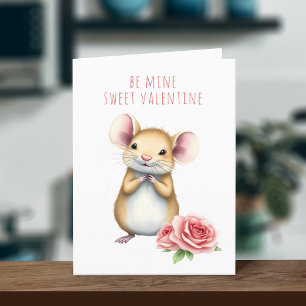 Schattige Mouse Be Mine Valentijnsdag Kaart