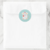 Schattige Mouse Happy Birthday Ronde Sticker (Tas)