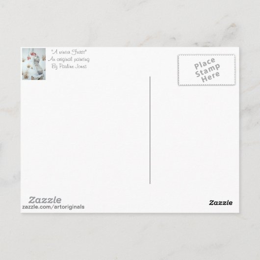 Schattige Mouse Sneeuwscène Wildlife met Kerstmis Briefkaart (Achterkant)