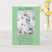 Schattige Mouse Sneeuwscène Wildlife met vers Kaart (Gele Bloem)