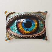 Schattige Mozaïek Glas in lood Oogontwerp Accent Kussen (Voorkant)