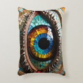 Schattige Mozaïek Glas in lood Oogontwerp Accent Kussen (Voorkant(Verticaal))